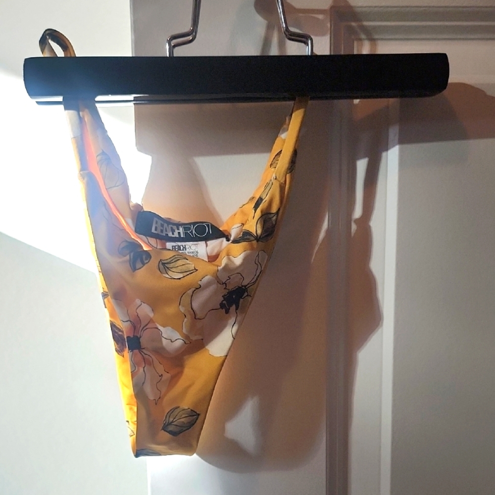 Beach Riot Bright Yellow Floral Bottoms
